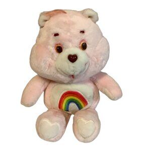 Care Bears Kenner Vintage 1983 Cheer Rainbow Bear Plush Toy 13" Pink Stuffed Ani